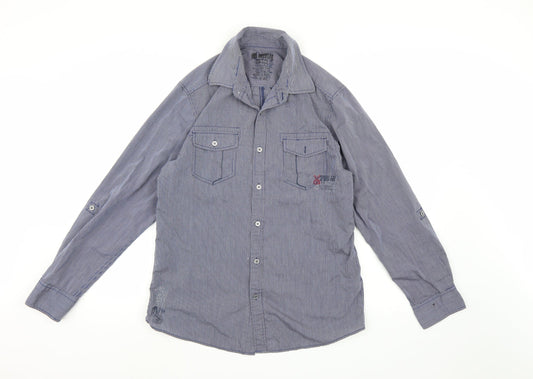 Red Herring Mens Blue Striped   Button-Up Size M