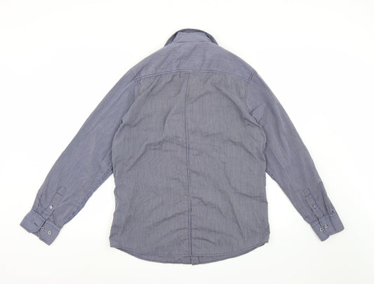 Red Herring Mens Blue Striped   Button-Up Size M