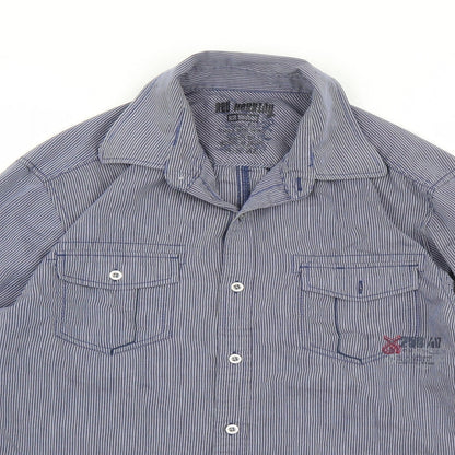 Red Herring Mens Blue Striped   Button-Up Size M