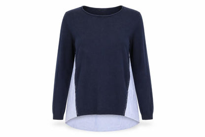 Warehouse Womens Blue Striped Knit Pullover Jumper Size 12