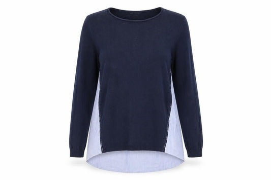 Warehouse Womens Blue Striped Knit Pullover Jumper Size 12