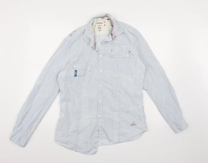 River Island Mens Blue Striped   Button-Up Size M