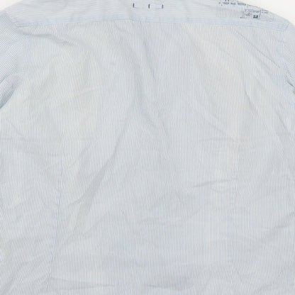 River Island Mens Blue Striped   Button-Up Size M