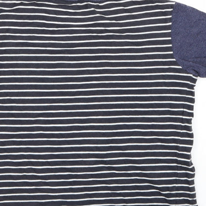 Next Boys Blue Striped  Basic T-Shirt Size 6 Years