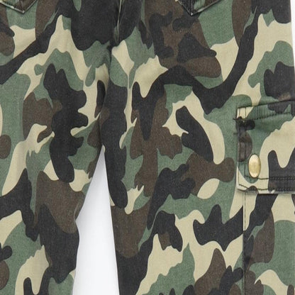 Monday Girls Green Camouflage  Tapered Jeans Size XL