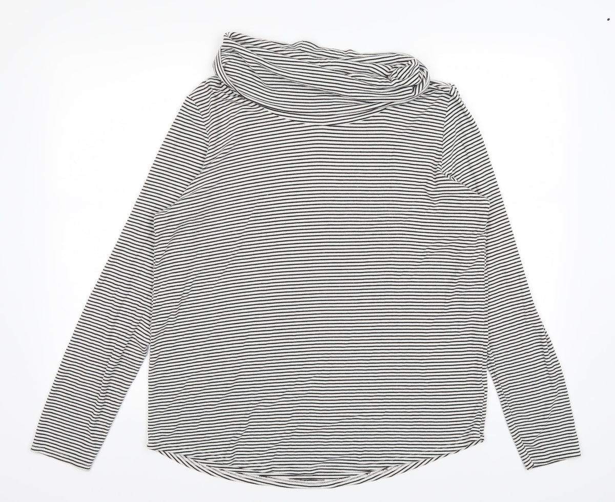 Deane & White Womens White Striped  Pullover Jumper Size L