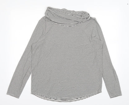 Deane & White Womens White Striped  Pullover Jumper Size L