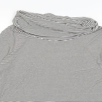 Deane & White Womens White Striped  Pullover Jumper Size L