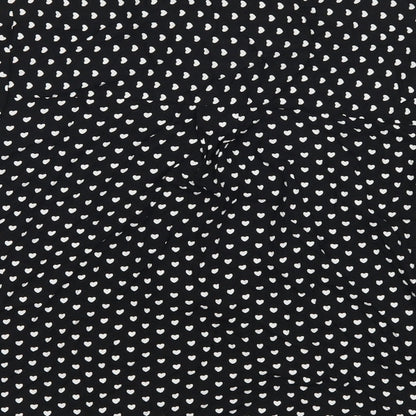 love notes Womens Black Polka Dot  Basic Button-Up Size S