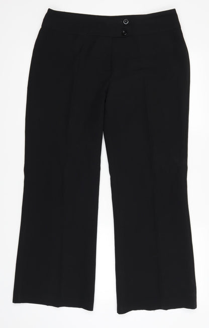 Womens UK Size 32 in F&F Regular Fit  Black Trousers