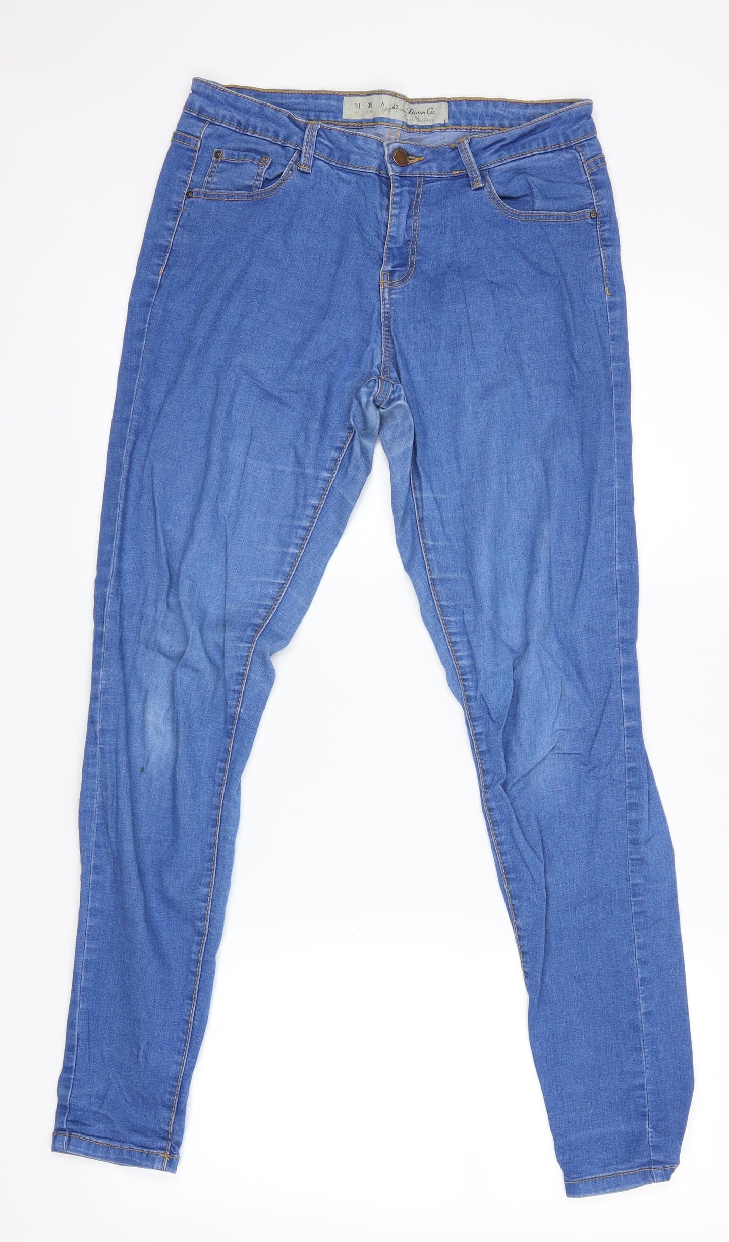 Denim & Co. Womens Blue   Skinny Jeans Size 10 L28 in