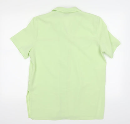Womens UK Size 14 Design Essentials Green Basic Button-Up