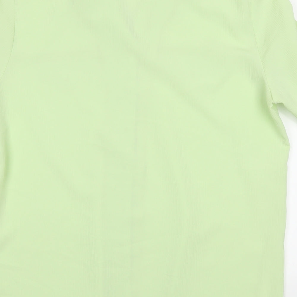 Womens UK Size 14 Design Essentials Green Basic Button-Up