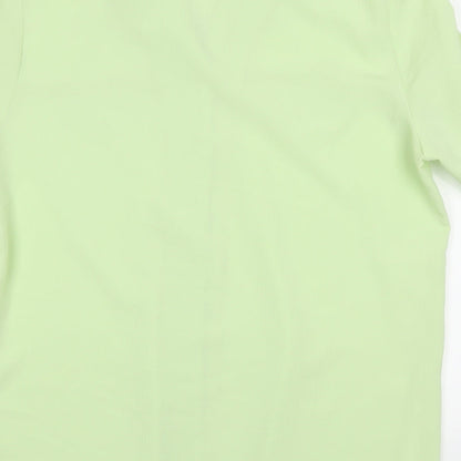 Womens UK Size 14 Design Essentials Green Basic Button-Up
