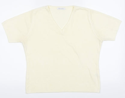 Womens UK Size 14 Berkertex Yellow Basic T-Shirt