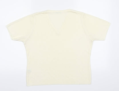 Womens UK Size 14 Berkertex Yellow Basic T-Shirt