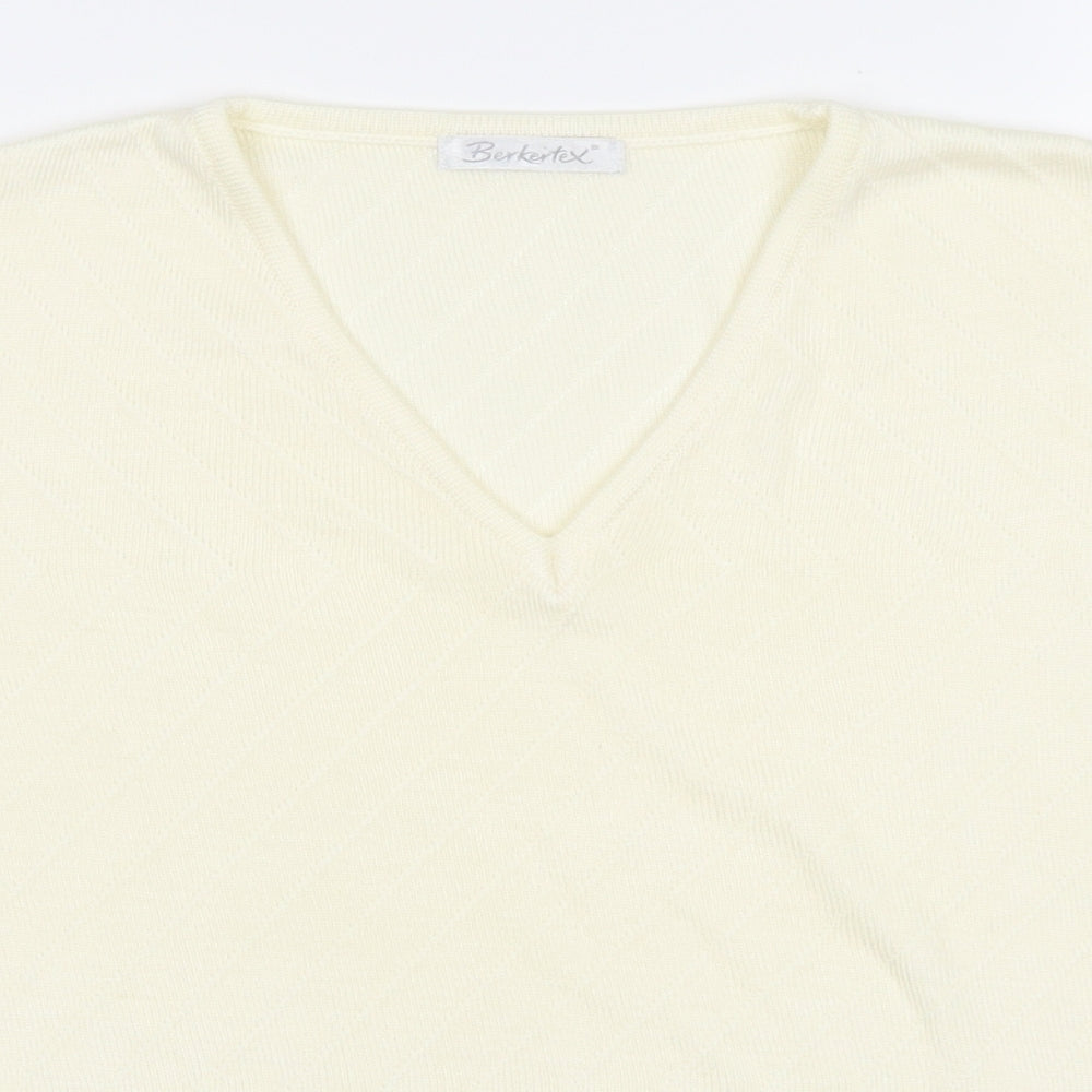 Womens UK Size 14 Berkertex Yellow Basic T-Shirt