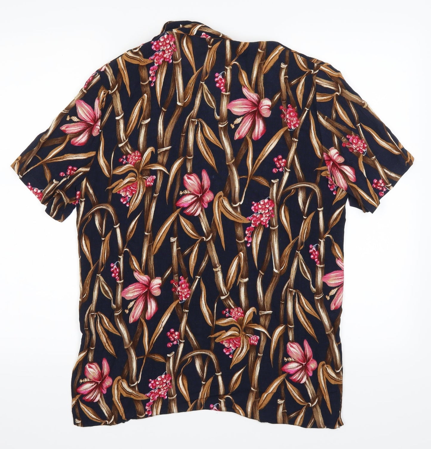 Bon Marche Womens Blue Floral  Basic Button-Up Size 12