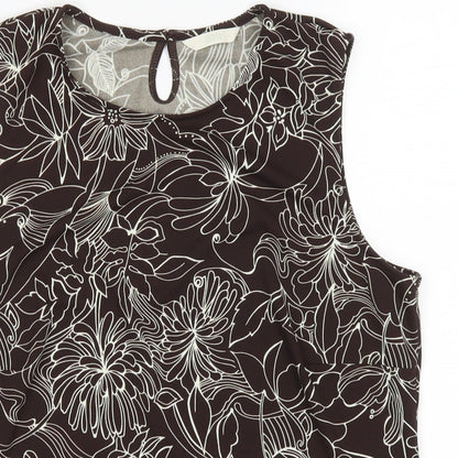 Womens UK Size 16 Marks and Spencer Brown Basic Blouse