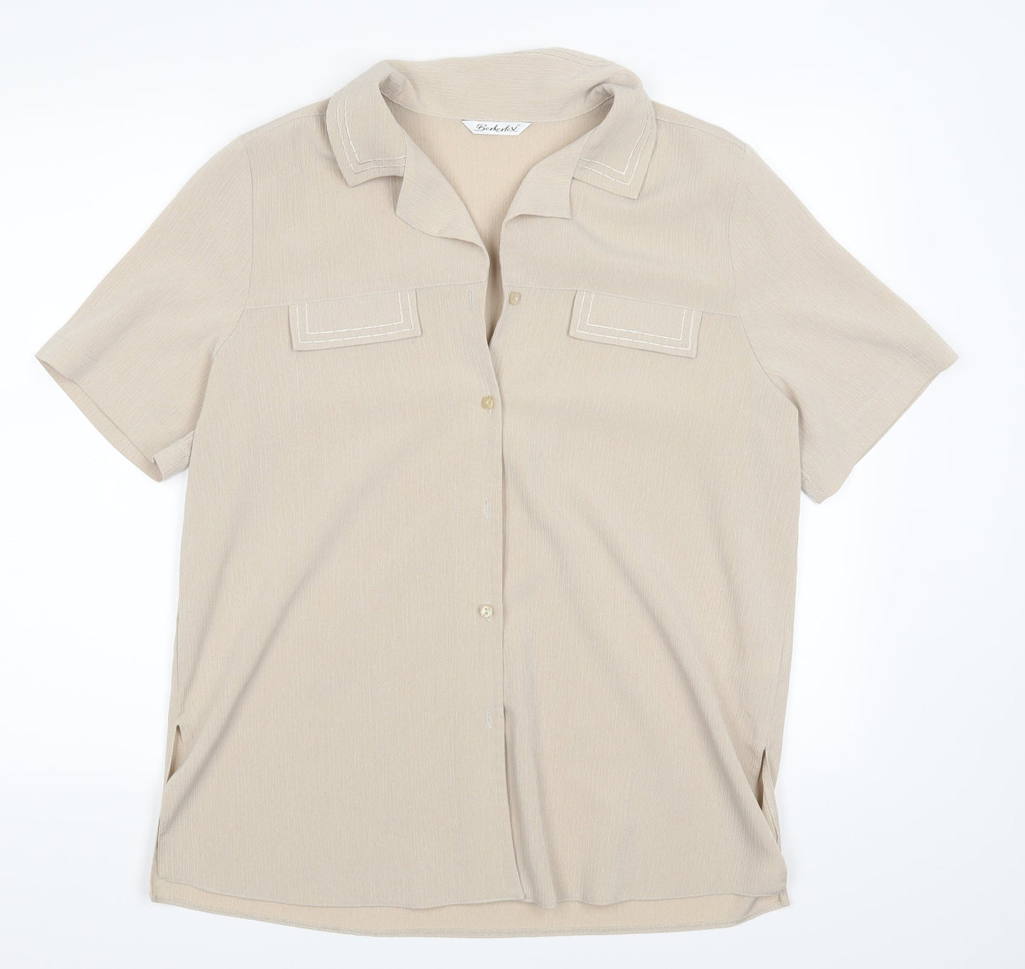 Womens UK Size 16 Berkertex Brown Basic Button-Up