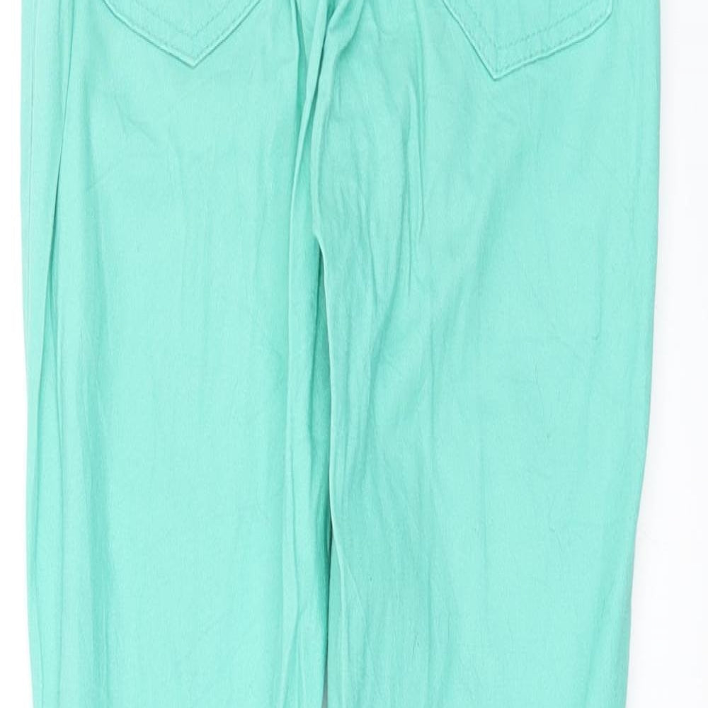 Womens UK Size M Pieces Regular Fit Straight Green Jeans