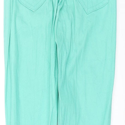 Womens UK Size M Pieces Regular Fit Straight Green Jeans