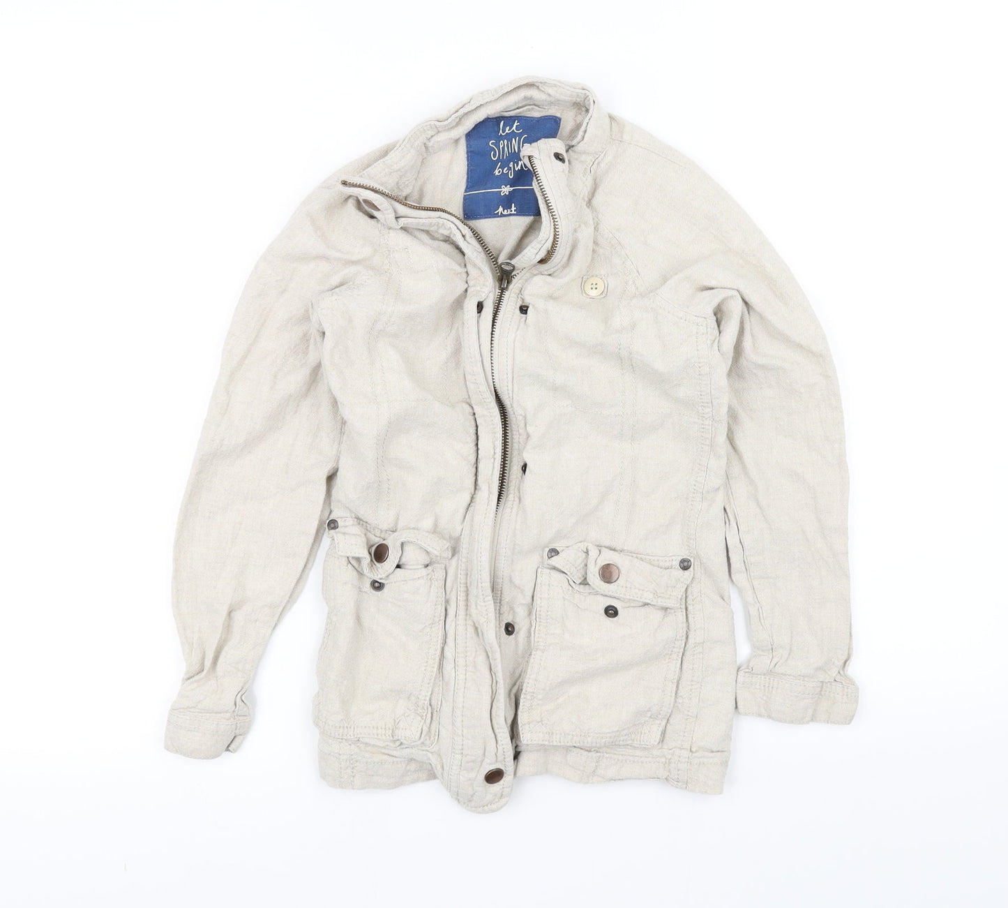 NEXT Girls White   Overcoat Coat Size 9 Years