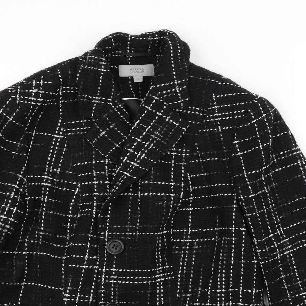 Marks and Spencer Womens Black   Overcoat Coat Size 14
