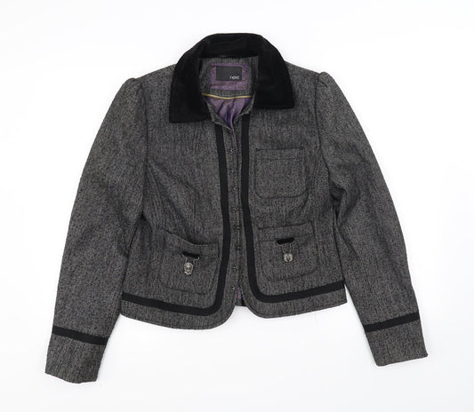 Womens UK Size M NEXT Grey Overcoat