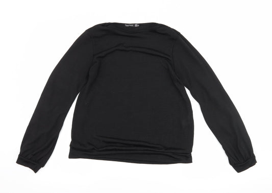 Womens UK Size 10 Boohoo Black Basic T-Shirt