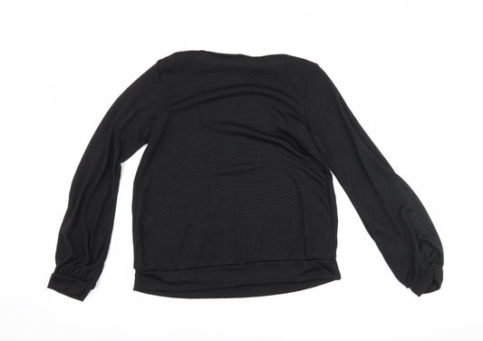 Womens UK Size 10 Boohoo Black Basic T-Shirt