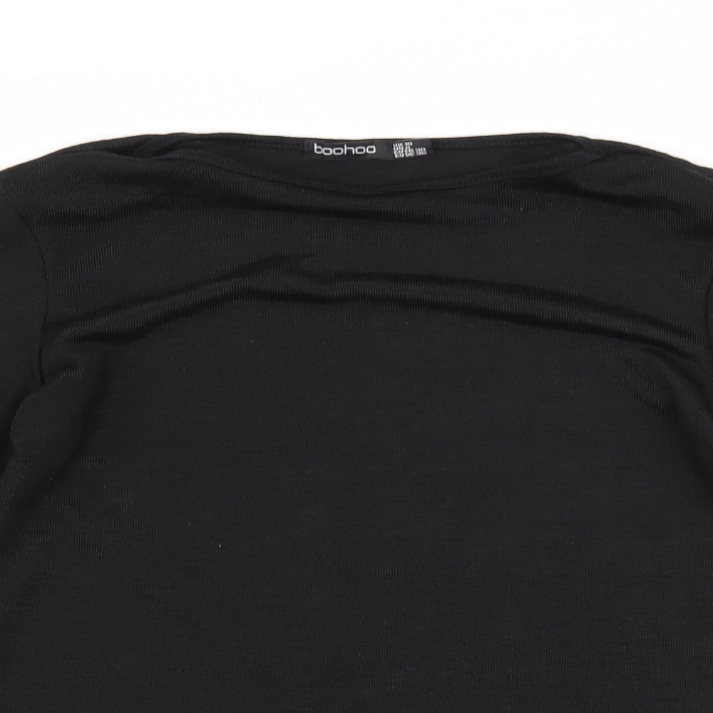 Womens UK Size 10 Boohoo Black Basic T-Shirt