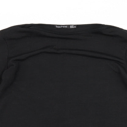 Womens UK Size 10 Boohoo Black Basic T-Shirt