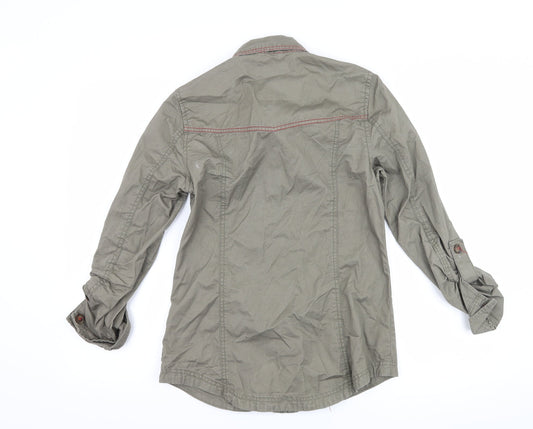 Womens UK Size 8 Atmosphere Green Basic Button-Up