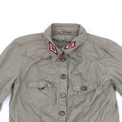 Womens UK Size 8 Atmosphere Green Basic Button-Up