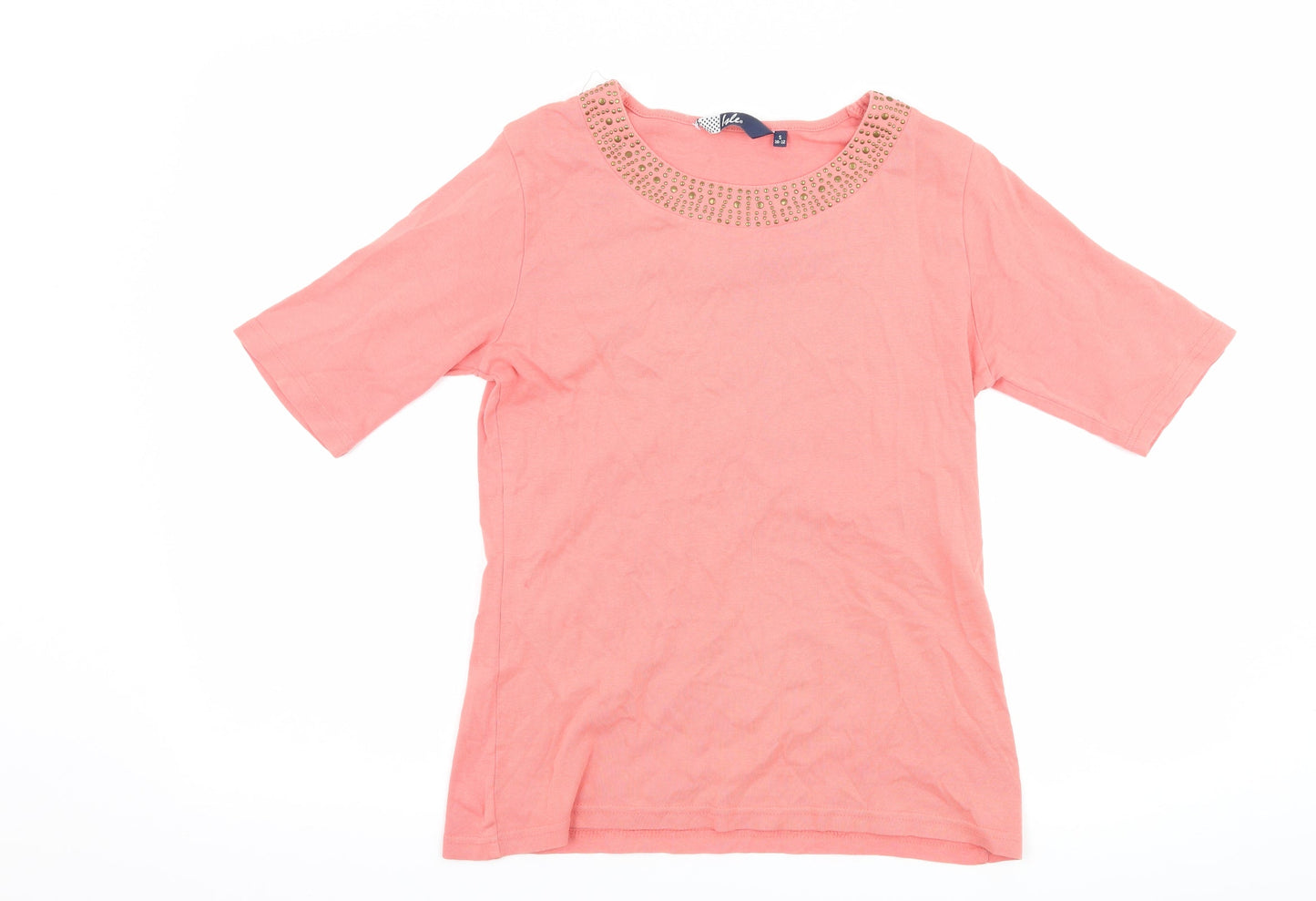 Womens UK Size S isle Pink Basic T-Shirt