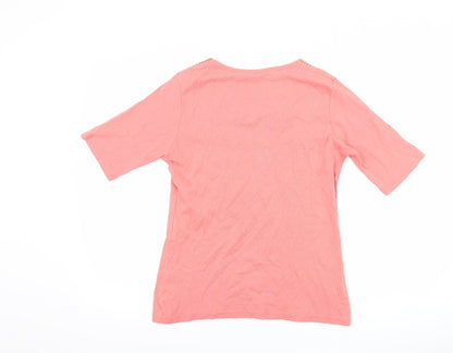 Womens UK Size S isle Pink Basic T-Shirt