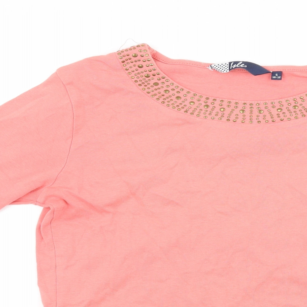 Womens UK Size S isle Pink Basic T-Shirt