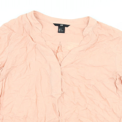 Womens UK Size 6 H&M Pink Basic Blouse