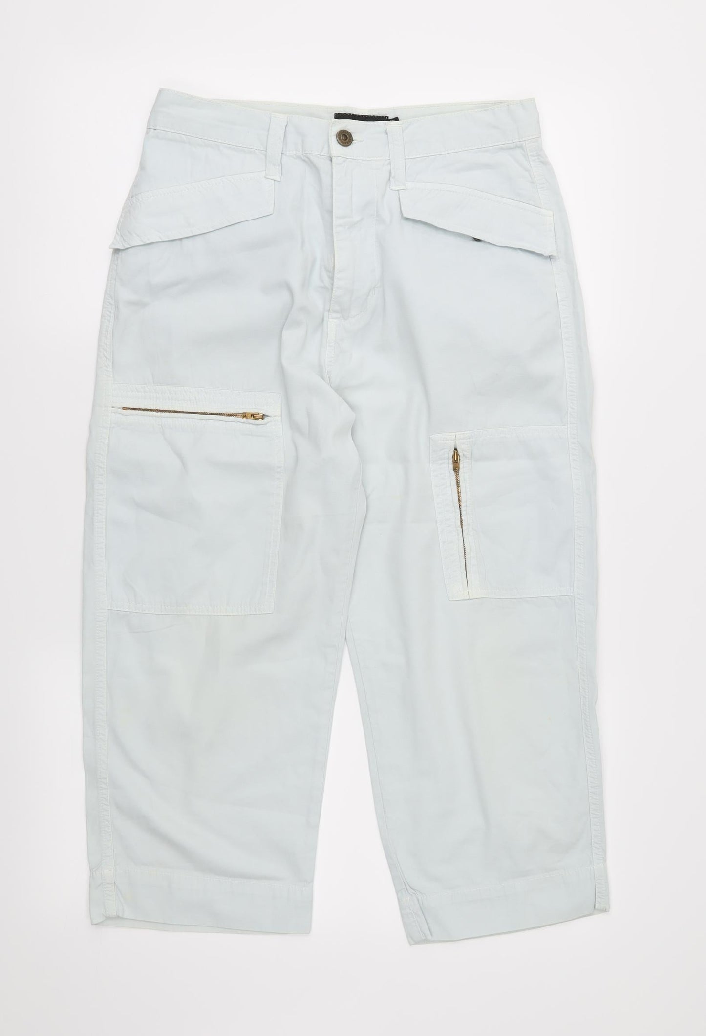 Womens UK Size 30 in NEXT Regular Fit Cargo White Trousers