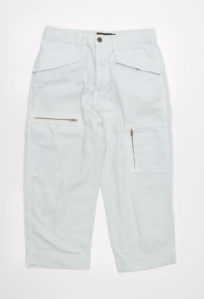 Womens UK Size 30 in NEXT Regular Fit Cargo White Trousers