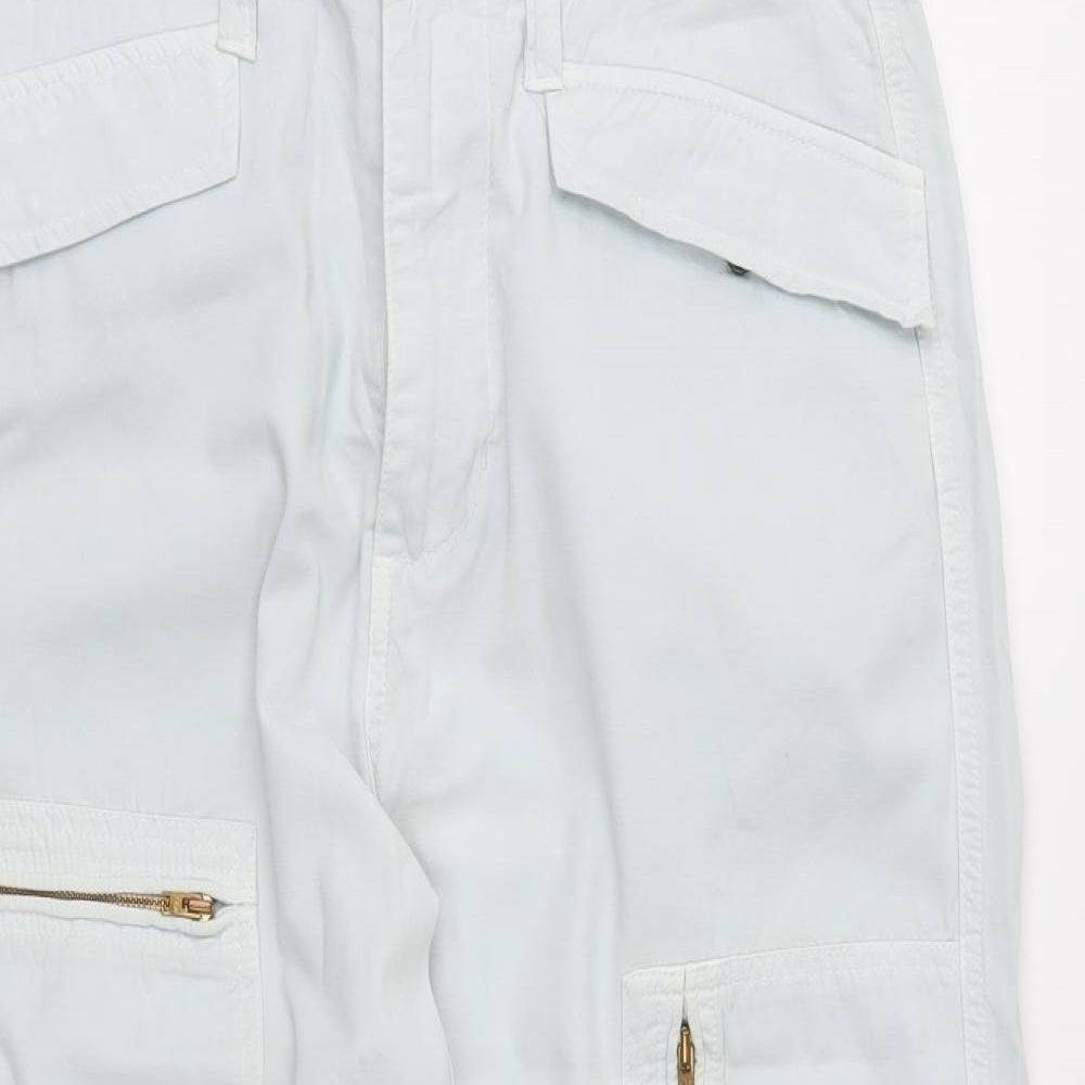 Womens UK Size 30 in NEXT Regular Fit Cargo White Trousers