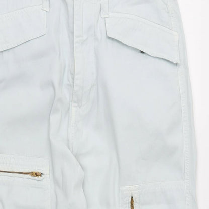 Womens UK Size 30 in NEXT Regular Fit Cargo White Trousers