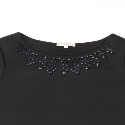 Lee Ann Womens Black   Basic Blouse Size 12
