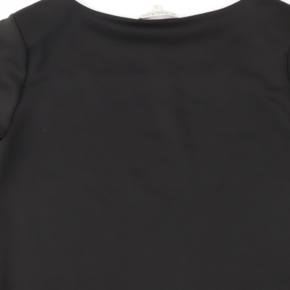 Lee Ann Womens Black   Basic Blouse Size 12