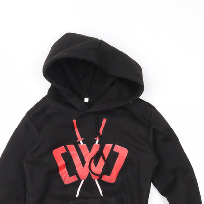 Preworn Boys Black   Pullover Hoodie Size 7 Years