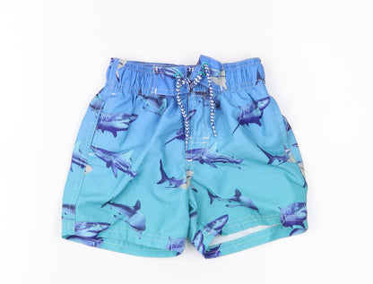 rebal Boys Blue Ombré  Cropped Trousers Size 18-24 Months