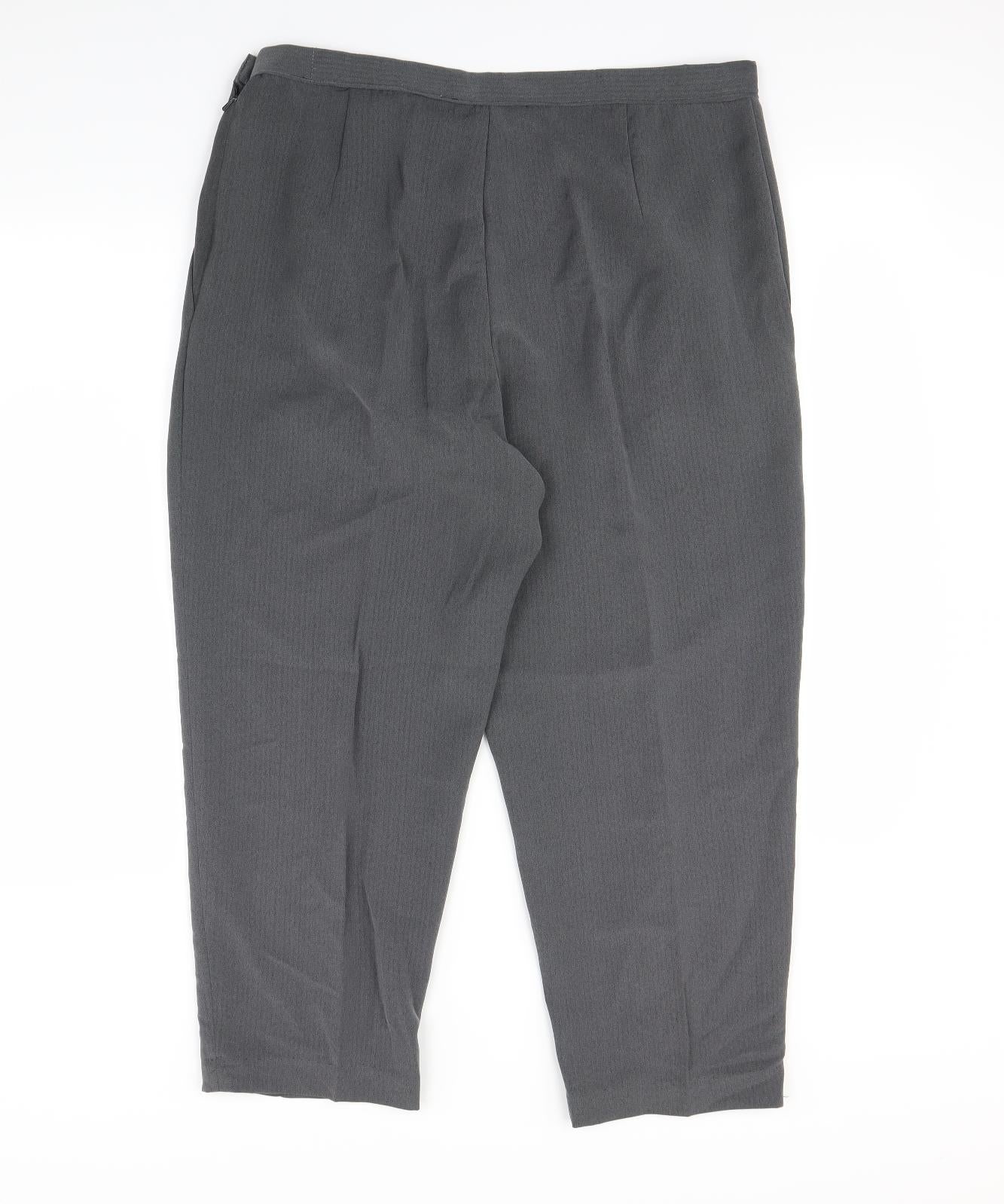 Womens UK Size 18 m&S Regular Fit Dress Pants Grey Trousers