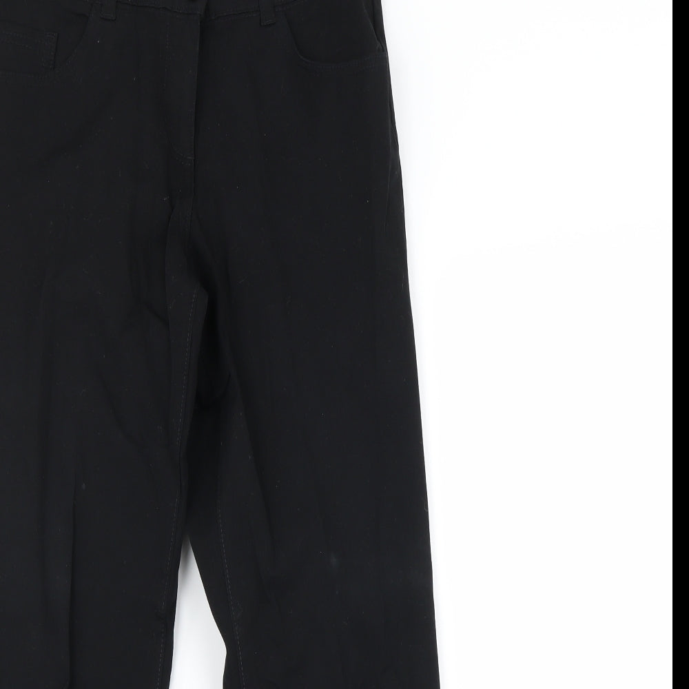 Womens UK Size 10 m&s Regular Fit Dress Pants Black Trousers