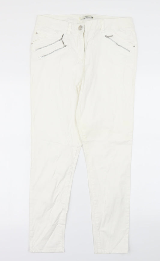 George Womens White   Skinny Jeans Size 12 L28.5 in